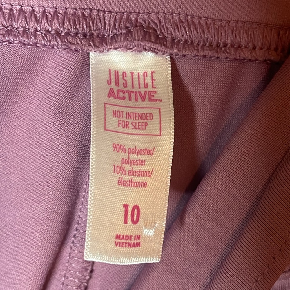 Justice Active Girls Purple active Moto leggings - Picture 3 of 4